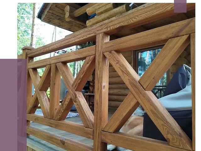 Деревянные перила под ключ в Минеральных Воде от 7769 руб. 