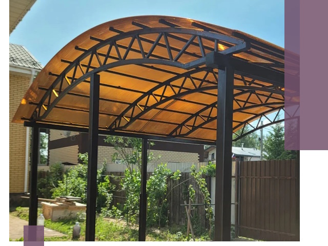 Изготовление навесов под ключ в Минеральных Воде из качественных материалов