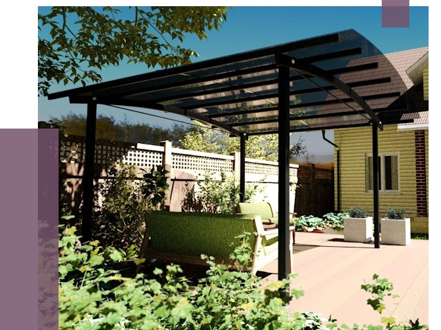 Навесы для террасы в Минеральных Воде от 13206 руб. под ключ | ПРОЛЁТ-Мнр