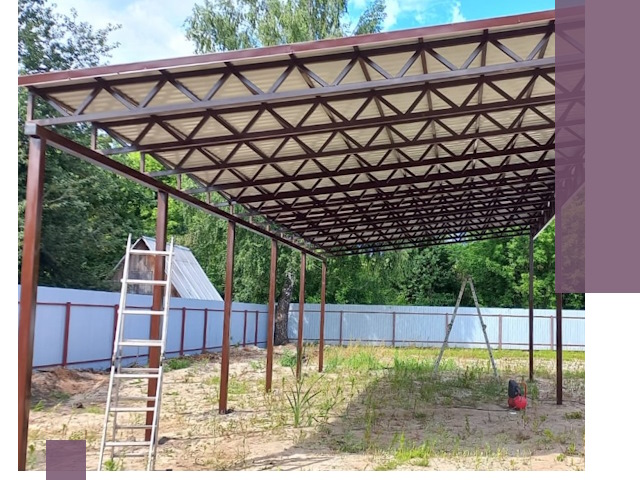 Односкатные навесы под ключ в Минеральных Воде — изготовление и монтаж