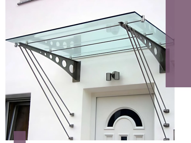 Козырьки над входом под ключ в Минеральных Воде — изготовление и монтаж