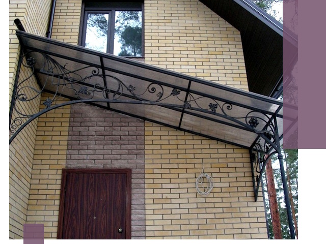 Односкатные козырьки из металла под ключ в Минеральных Воде