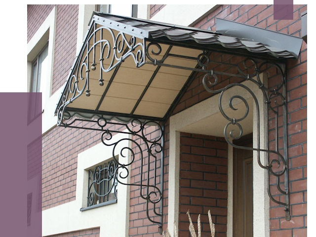 Двускатные козырьки в Минеральных Воде под ключ от 12948 руб.