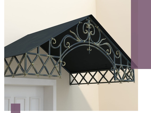 Двускатные металлические козырьки под ключ в Минеральных Воде