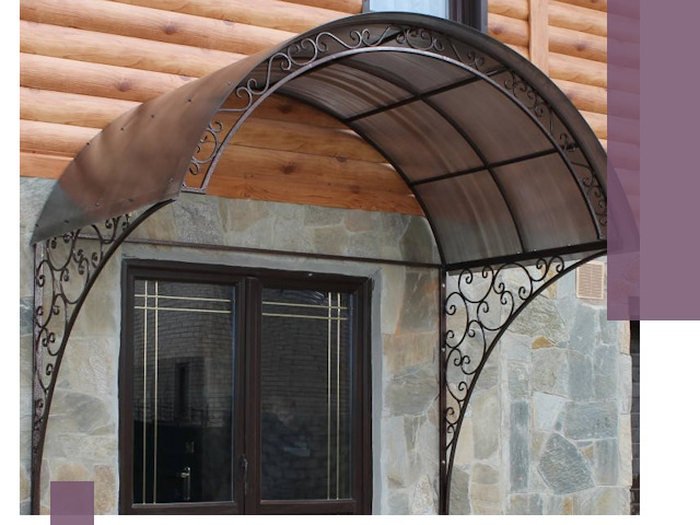 Арочные козырьки под ключ в Минеральных Воде: изготовление и монтаж